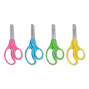 For Kids Scissors, Blunt Tip, 5" Long, 1.75" Cut Length, Assorted Straight Handles, 12/pack