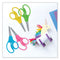 For Kids Scissors, Pointed Tip, 5" Long, 1.75" Cut Length, Assorted Straight Handles, 12/pack