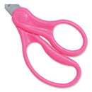 For Kids Scissors, Pointed Tip, 5" Long, 1.75" Cut Length, Assorted Straight Handles, 12/pack