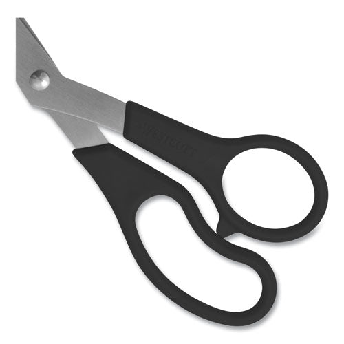 Value Line Stainless Steel Shears, 8" Long, 3.5" Cut Length, Black Offset Handles, 3/pack