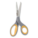 Titanium Bonded Scissors, 8" Long, 3.5" Cut Length, Gray/yellow Straight Handle