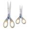 Titanium Bonded Scissors, 5" And 7" Long, 2.25" And 3.5" Cut Lengths, Gray/yellow Straight Handles, 2/pack