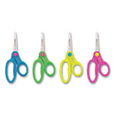 Scissor Caddy With Kids' Scissors, 5" Long, 2" Cut Length, Light Blue; Light Green; Pink; Yellow, Straight Handles, 24/set