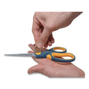 Non-stick Titanium Bonded Scissors, 8" Long, 3.25" Cut Length, Gray/yellow Straight Handle