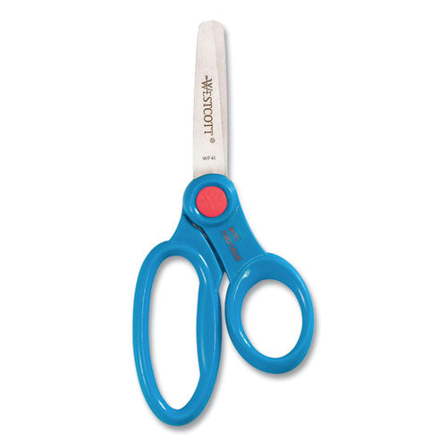 Kids' Scissors With Antimicrobial Protection, Rounded Tip, 5" Long, 2" Cut Length, Assorted Straight Handles, 12/pack