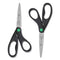 Kleenearth Scissors, 8" Long, 3.25" Cut Length, Black Straight Handles, 2/pack