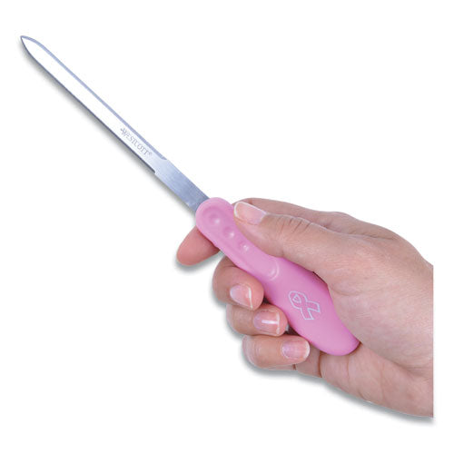 Pink Ribbon Stainless Steel Letter Opener, 9", Pink