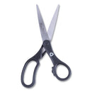 Kleenearth Basic Plastic Handle Scissors, 8" Long, 3.25" Cut Length, Black Straight Handle