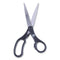 Kleenearth Basic Plastic Handle Scissors, 8" Long, 3.25" Cut Length, Black Straight Handle