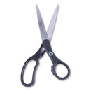 Kleenearth Basic Plastic Handle Scissors, 8" Long, 3.25" Cut Length, Black Straight Handles, 3/pack