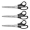 All Purpose Stainless Steel Scissors, 8" Long, 3.5" Cut Length, Black Straight Handle