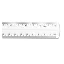 Transparent Shatter-resistant Plastic Ruler, Standard/metric, 6" Long, Clear