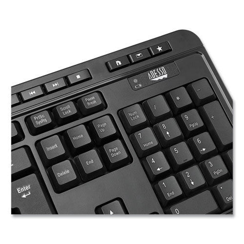 Wkb-1320cb Antimicrobial Wireless Desktop Keyboard And Mouse, 2.4 Ghz Frequency/30 Ft Wireless Range, Black