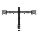 Adaptivergo Pole-mounted Dual Monitor Arm For 30" Monitors, 360 Deg Rotation, 30 Deg Tilt, 360 Deg Pan, Black, Supports 22 Lb