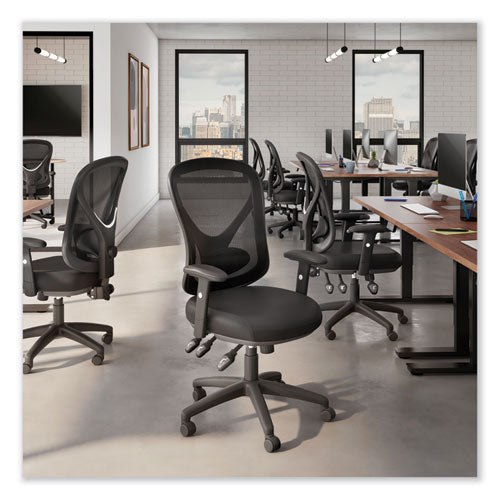 Alera Aeson Series Multifunction Task Chair, Supports Up To 275 Lb, 15" To 18.82" Seat Height, Black Seat/back, Black Base