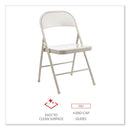 Armless Steel Folding Chair, Supports Up To 275 Lb, Taupe Seat, Taupe Back, Taupe Base, 4/carton