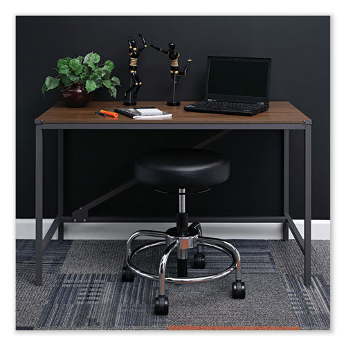 Alera Hl Series Height-adjustable Utility Stool, Backless, Supports Up To 300 Lb, 24" Seat Height, Black Seat, Chrome Base