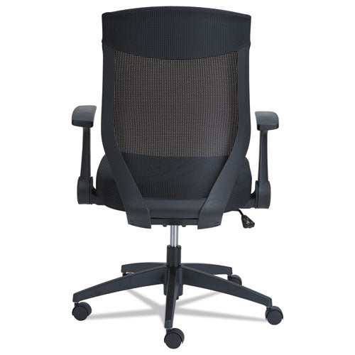 Alera Eb-k Series Synchro Mid-back Flip-arm Mesh Chair, Supports Up To 275 Lb, 18.5“ To 22.04" Seat Height, Black