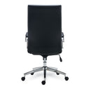 Alera Eddleston Leather Manager Chair, Supports Up To 275 Lb, Black Seat/back, Chrome Base