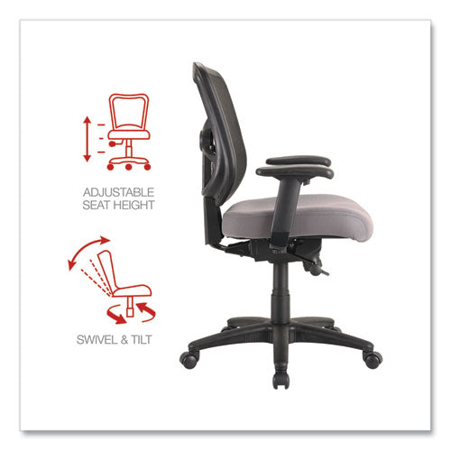 Alera Elusion Series Mesh Mid-back Swivel/tilt Chair, Supports Up To 275 Lb, 17.9" To 21.8" Seat Height, Gray Seat