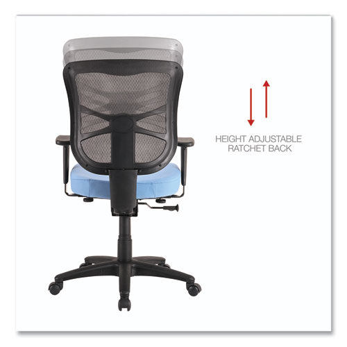 Alera Elusion Series Mesh Mid-back Swivel/tilt Chair, Supports Up To 275 Lb, 17.9" To 21.8" Seat Height, Light Blue Seat