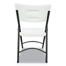 Premium Molded Resin Folding Chair, Supports Up To 250 Lb, 17.52" Seat Height, White Seat, White Back, Dark Gray Base