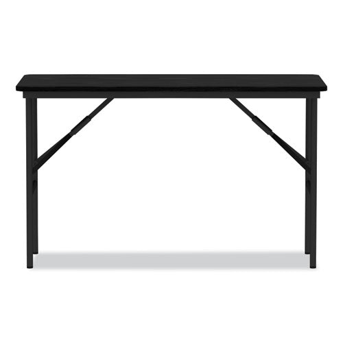 Wood Folding Table, Rectangular, 48w X 23.88d X 29h, Black