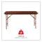 Wood Folding Table, Rectangular, 59.88w X 17.75d X 29.13h, Mahogany