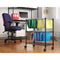 Two-tier File Cart For Front-to-back + Side-to-side Filing, Metal, 1 Shelf, 3 Bins, 26" X 14" X 29.5", Black