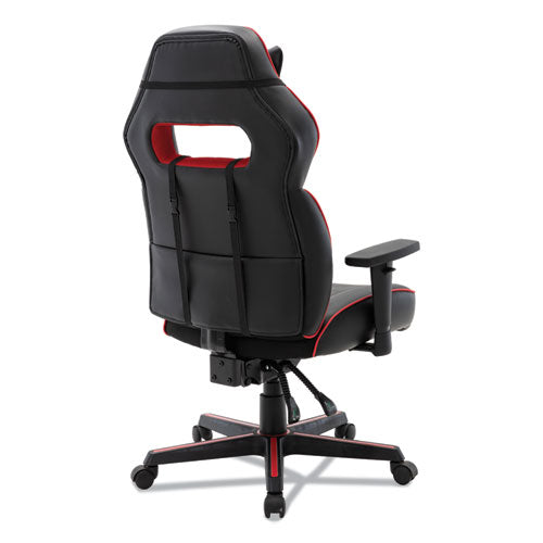 Racing Style Ergonomic Gaming Chair, Supports 275 Lb, 15.91" To 19.8" Seat Height, Black/red Trim Seat/back, Black/red Base