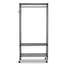 Wire Shelving Garment Rack, 40 Garments, 48w X 18d X 75h, Black