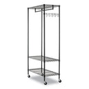 Wire Shelving Garment Rack, 40 Garments, 48w X 18d X 75h, Black