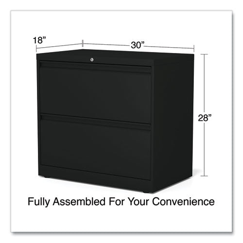 Lateral File, 2 Legal/letter-size File Drawers, Black, 30" X 18.63" X 28"