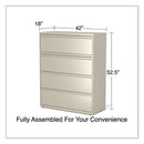 Lateral File, 4 Legal/letter-size File Drawers, Putty, 42" X 18.63" X 52.5"