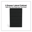 Lateral File, 5 Legal/letter/a4/a5-size File Drawers, Black, 42" X 18.63" X 67.63"