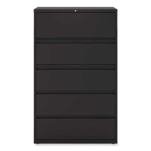 Lateral File, 5 Legal/letter/a4/a5-size File Drawers, Black, 42" X 18.63" X 67.63"