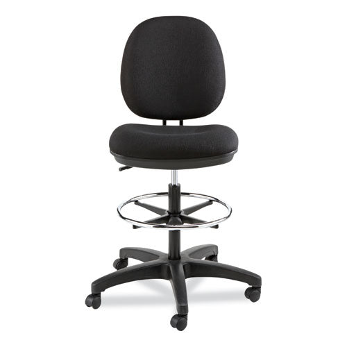 Alera Interval Series Swivel Task Stool, Supports Up To 275 Lb, 23.93" To 34.53" Seat Height, Black Fabric