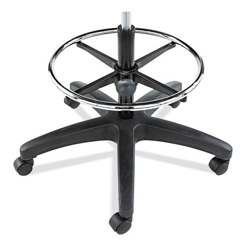 Alera Interval Series Swivel Task Stool, Supports Up To 275 Lb, 23.93" To 34.53" Seat Height, Black Faux Leather