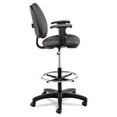 Alera Interval Series Swivel Task Stool, Supports 275 Lb, 23.93" To 34.53" Seat Height, Graphite Gray Seat/back, Black Base