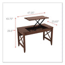 Sit-to-stand Table Desk, 47.25" X 23.63" X 29.5" To 43.75", Modern Walnut