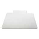 Occasional Use Studded Chair Mat For Flat Pile Carpet, 36 X 48, Lipped, Clear