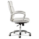 Alera Neratoli Mid-back Slim Profile Chair, Faux Leather, Up To 275 Lb, 18.3" To 21.85" Seat Height, White Seat/back, Chrome