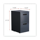 File Pedestal, Left Or Right, 2 Legal/letter-size File Drawers, Charcoal, 14.96" X 19.29" X 27.75"