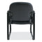 Alera Genaro Series Faux Leather Half-back Sled Base Guest Chair, 25" X 24.80" X 33.66", Black Seat, Black Back, Black Base