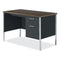 Single Pedestal Steel Desk, 45.25" X 24" X 29.5", Mocha/black