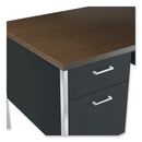 Double Pedestal Steel Desk, 60" X 30" X 29.5", Mocha/black