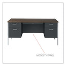 Double Pedestal Steel Desk, 60" X 30" X 29.5", Mocha/black