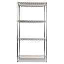 Nsf Certified Industrial Four-shelf Wire Shelving Kit, 36w X 18d X 72h, Silver