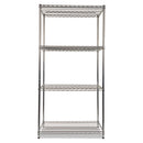 Nsf Certified Industrial Four-shelf Wire Shelving Kit, 36w X 24d X 72h, Silver