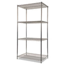 Nsf Certified Industrial Four-shelf Wire Shelving Kit, 36w X 24d X 72h, Silver